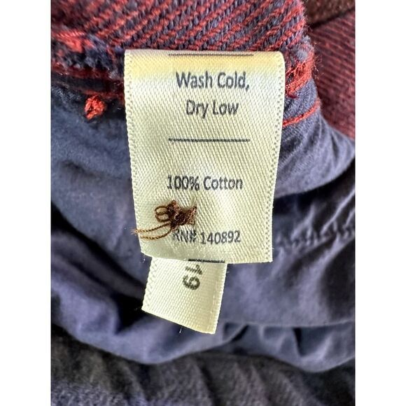 MARINE LAYER Women's Riley Plaid Flannel Overshirt Red/Blue Size Extra Large - Picture 9 of 11